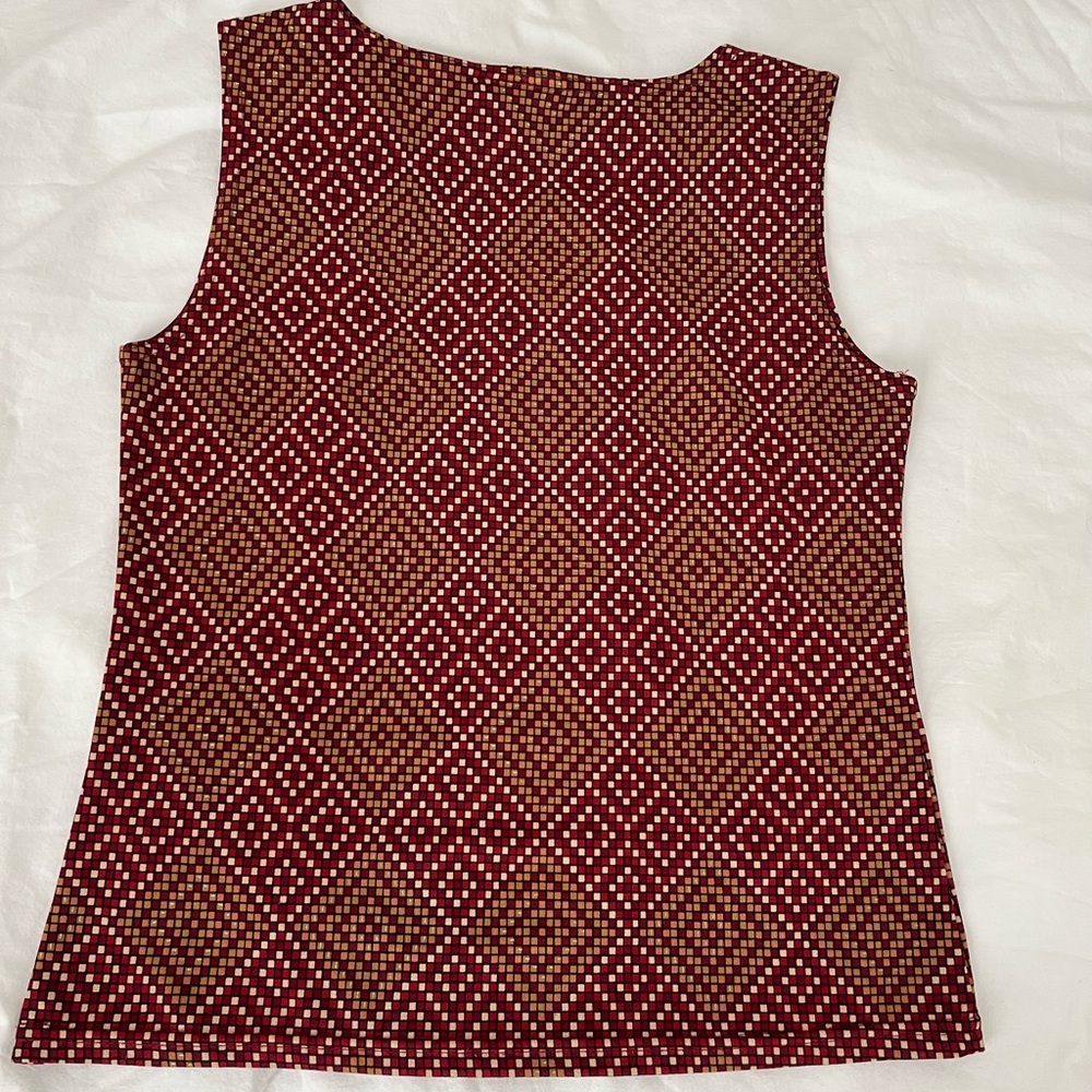 Vintage Geometric Patterned Sleeveless Top
